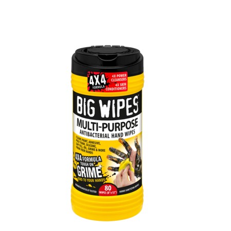 Big Wipes Multi Purpose - Black (80ct per canister), Case Pack of 8 Canisters 6002 0048